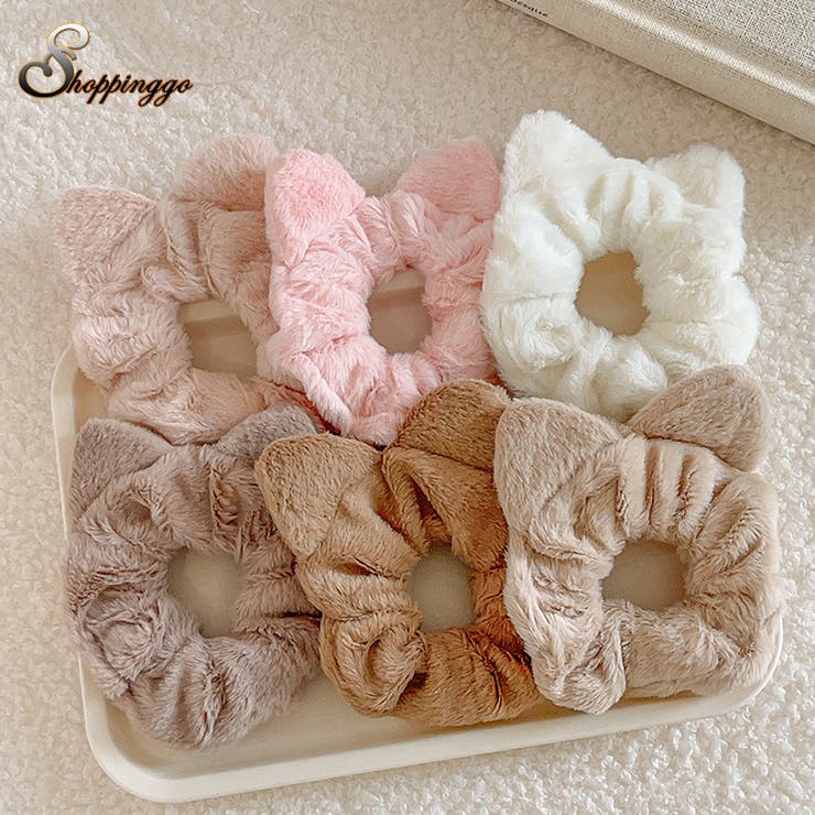 楽天市場】shoppinggo ヘアゴム シュシュ フワフワ 猫耳 フェイク