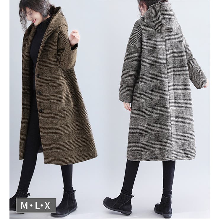 楽天市場】【10％OFFクーポン！2/10(火)1:59まで】フード付き千鳥柄