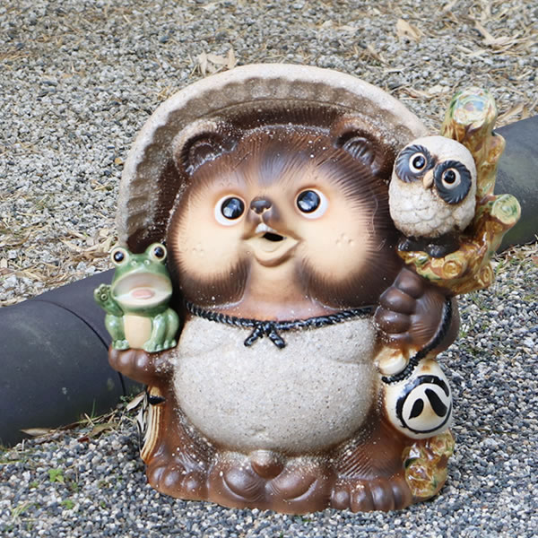 正規品，人気SALE trok1138 縁起物 たぬき 狸 置物 オブジェ 高さ48cm