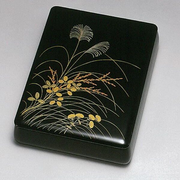 文庫 かぶせ蓋 菊彫詰 漆 文箱 BOX 小物入 漆器 御祝 贈り物 書類入れ