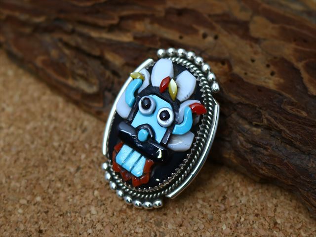 ズニ族】太陽神 スターリングシルバー ブローチ&ペンダントトップ 作家