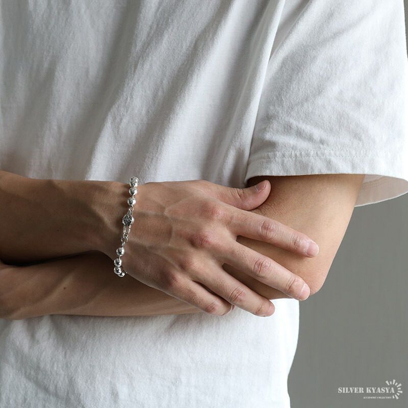 楽天市場】シルバー925 ボールチェーンブレスレット 特大8mm シルバー