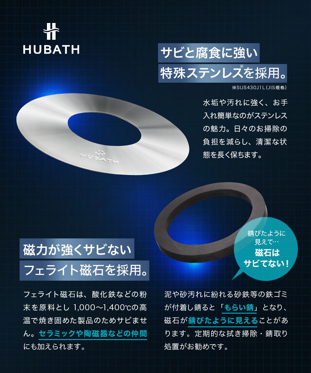 HUBATH お風呂 マグネット ヘアー キャッチャー お風呂 排水溝 楽天