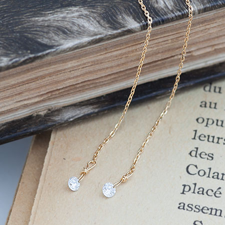 楽天市場】K18 K10 レーザーホール ダイヤモンド アメリカンピアス