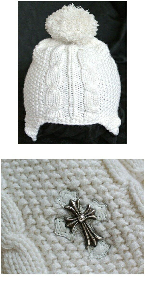 楽天市場】クロムハーツ ニットビーニー Pom-Pom シルバー クロス