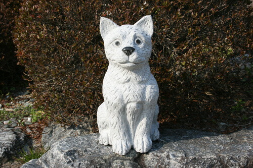 楽天市場】【送料無料】御影石で出来たお座り犬【2】玄関で主人の帰り