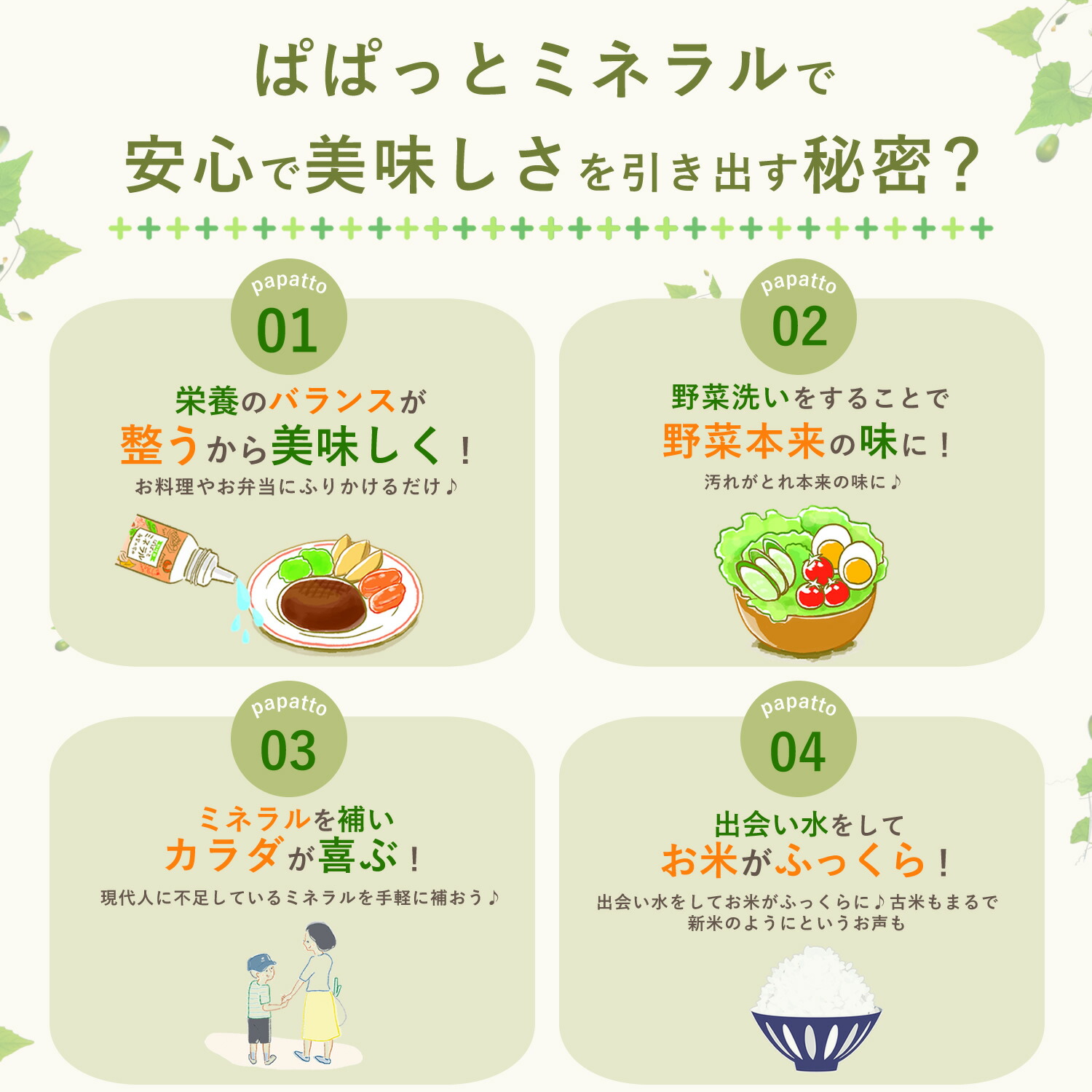 楽天市場】【公式】36万本突破 料理用 ぱぱっとミネラル 生体ミネラル