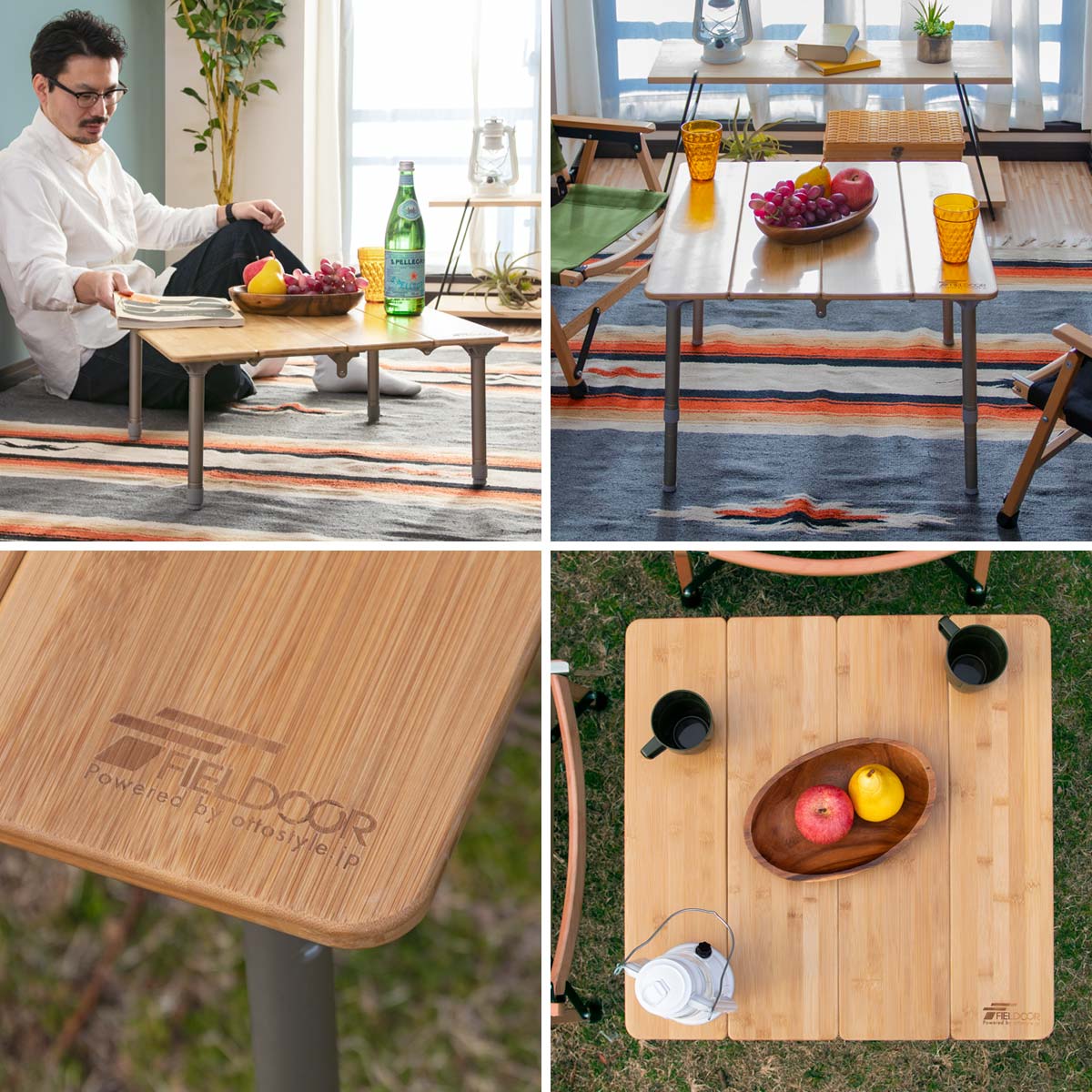 C*u様 peak アウトドアテーブル バンブー バンブー テーブル 60 竹