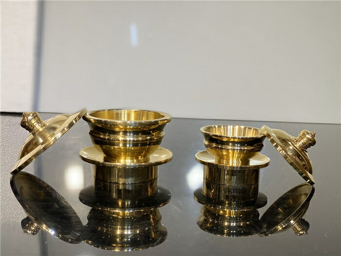 楽天市場】【送料無料】洒水器、塗香器二器セット 密教法具 佳品 真鍮