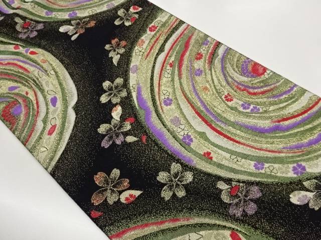 楽天市場】渦巻きに桜模様織出し袋帯【中古】【着】【袋帯】 宗sou