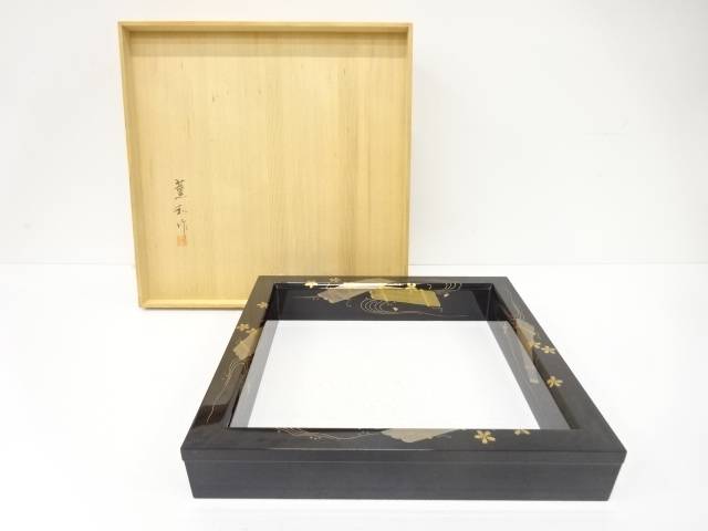 楽天市場】【茶器/茶道具 炉縁】 輪島塗り 黒真塗り 角藤弘悦作又は