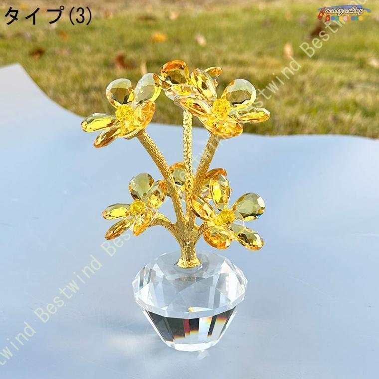 楽天市場】ミニチュア クリスタル ガラスフラワー 置物 クリスタル装飾
