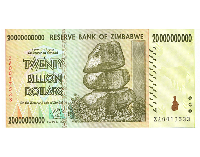 楽天市場】200億 ジンバブエドル ハイパーインフレ紙幣 20,000,000,000