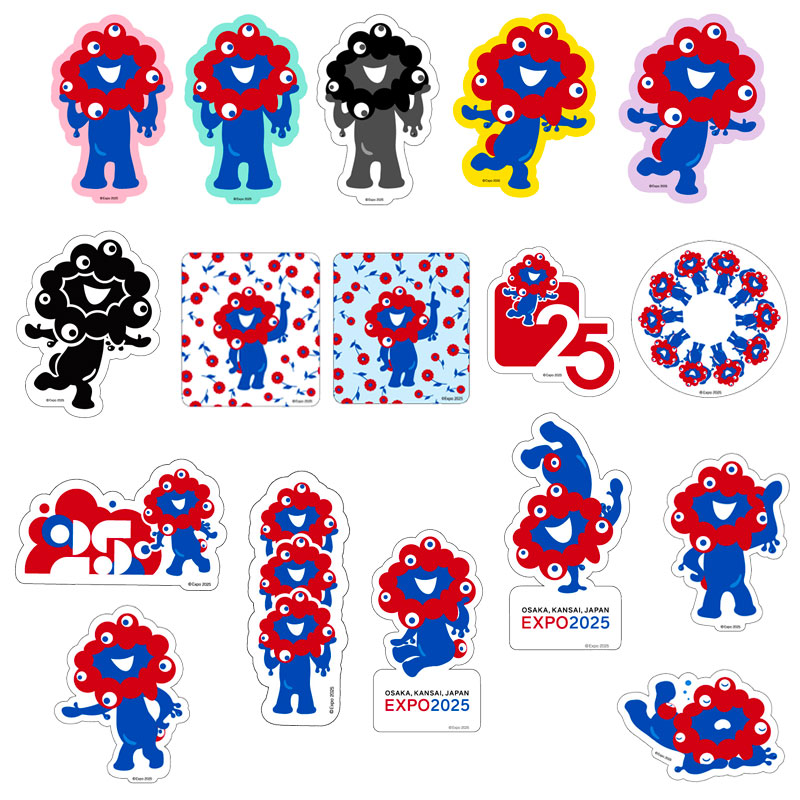 大阪関西万博 EXPO2025 ミャクミャク 張子 張り子 金 桃 2点セット