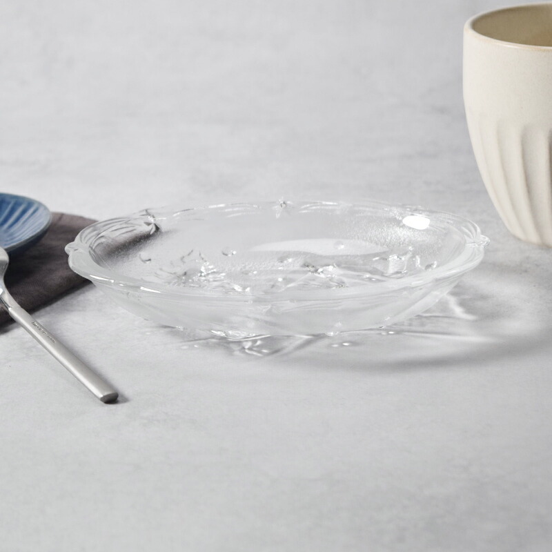 楽天市場】オーバルプレート 15.7cm クリア 雪景色 在庫限りガラス