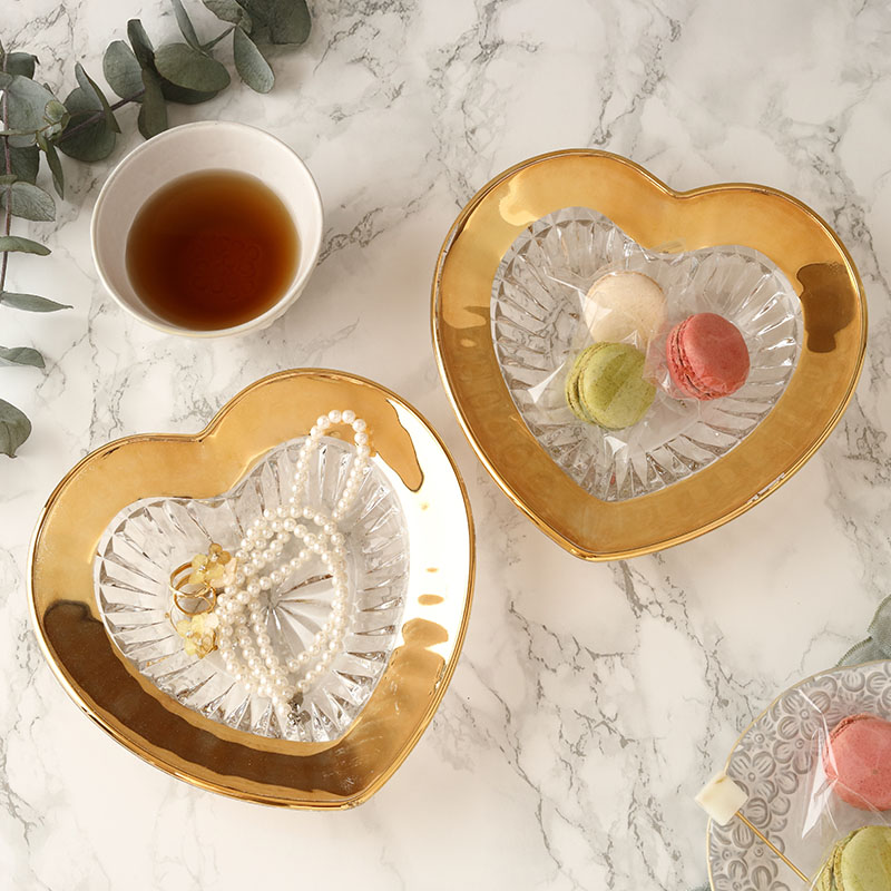 楽天市場】【選べる1〜3個】ハート型ガラスボウル （ゴールド