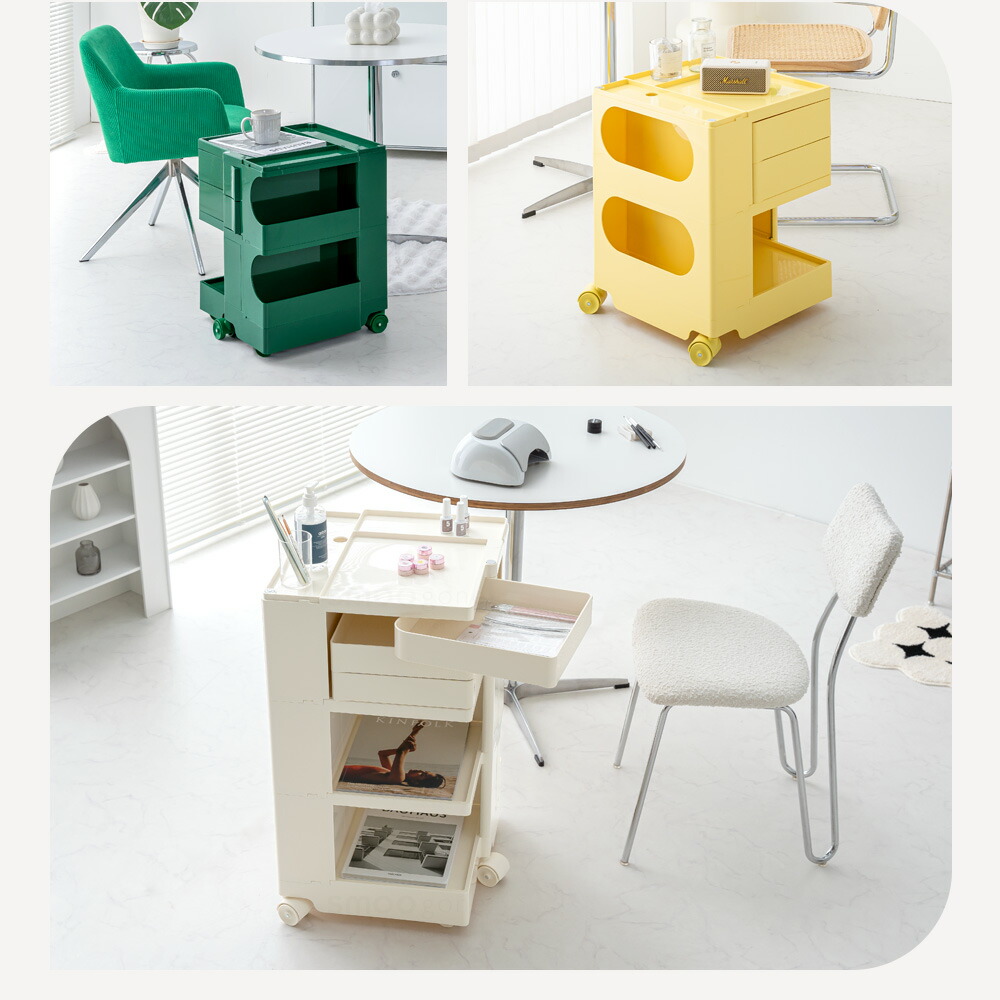 楽天市場】ワゴン キャスター付き おしゃれ 3段トレイ キッチンワゴン