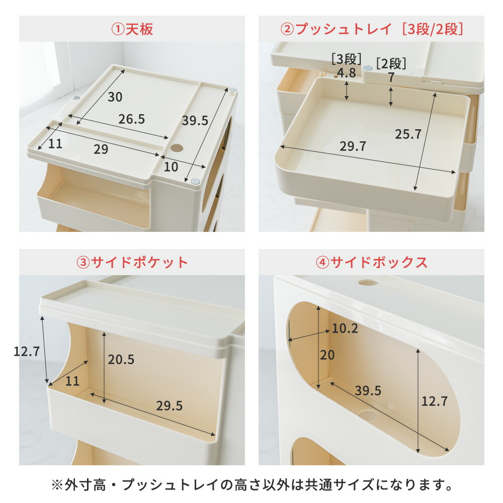 楽天市場】ワゴン キャスター付き おしゃれ 3段トレイ キッチンワゴン