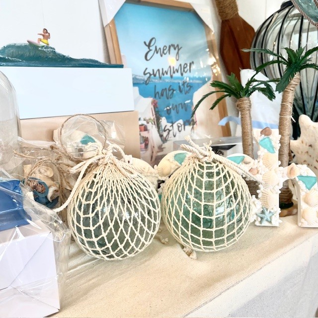 浮き玉 ガラス玉 4個 3-2421 ガラス玉・浮き玉 大小4個セット