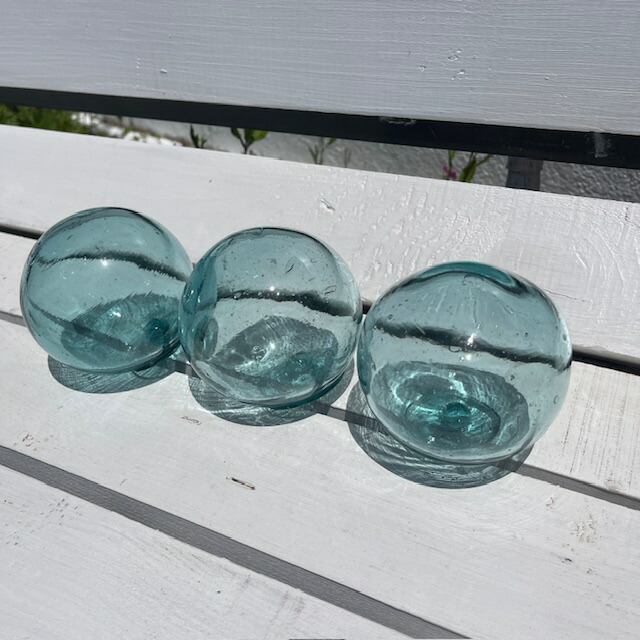 楽天市場】ビン玉、浮き球、浮き玉レトロガラス玉約8cm「75～84mm」3個