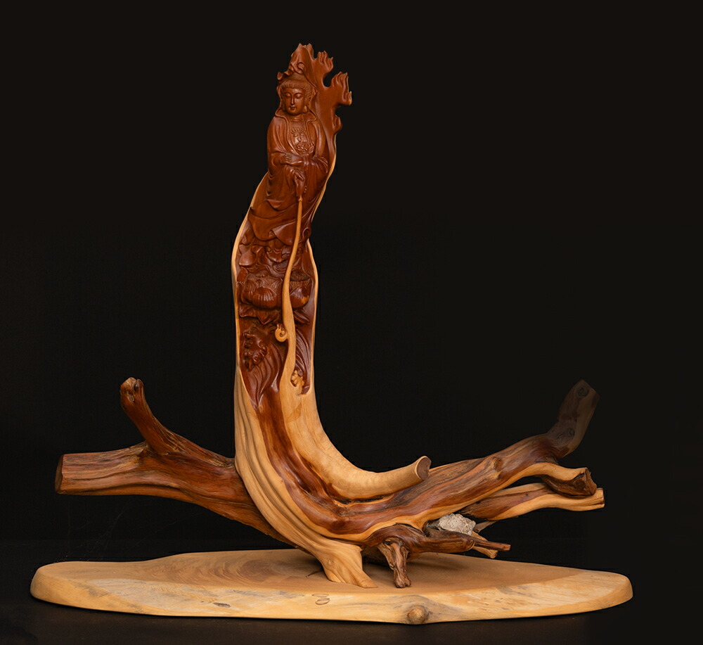 楽天市場】観音菩薩 木彫り 仏像一刀彫 / 素材：崖柏（ヤーバイ