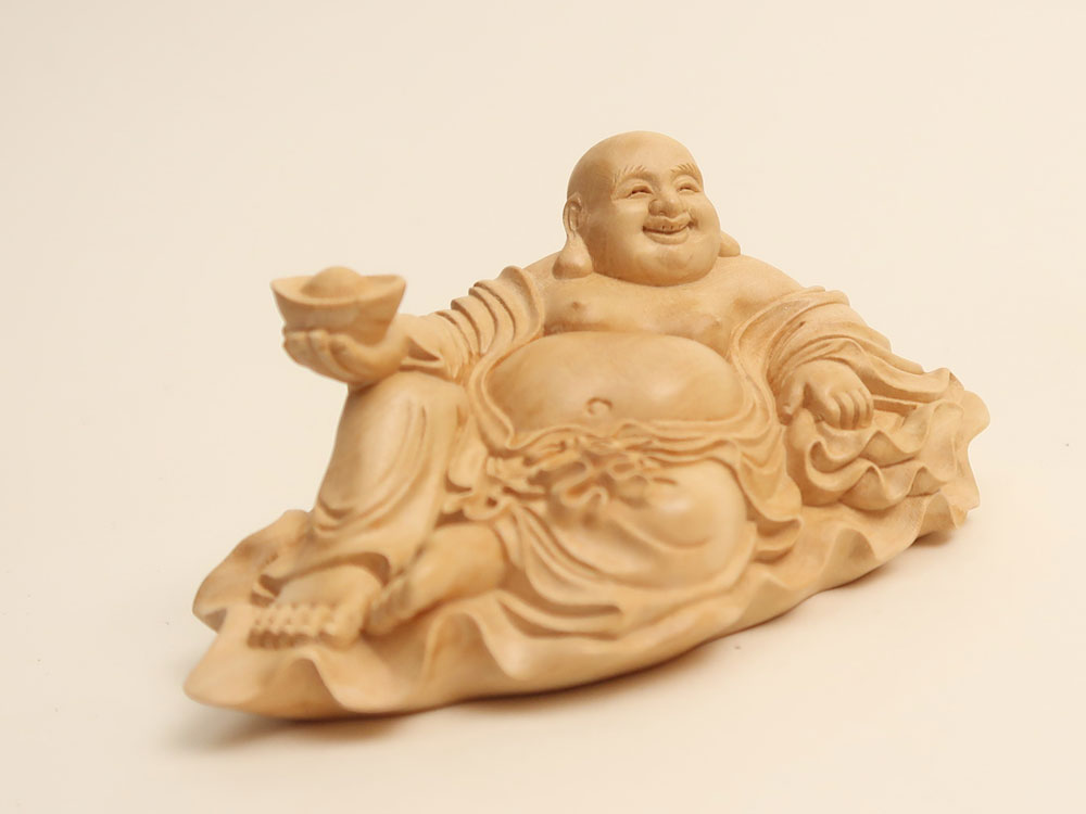 楽天市場】【子宝】【金運招福】布袋様 木彫り 福の神 縁起物一刀彫