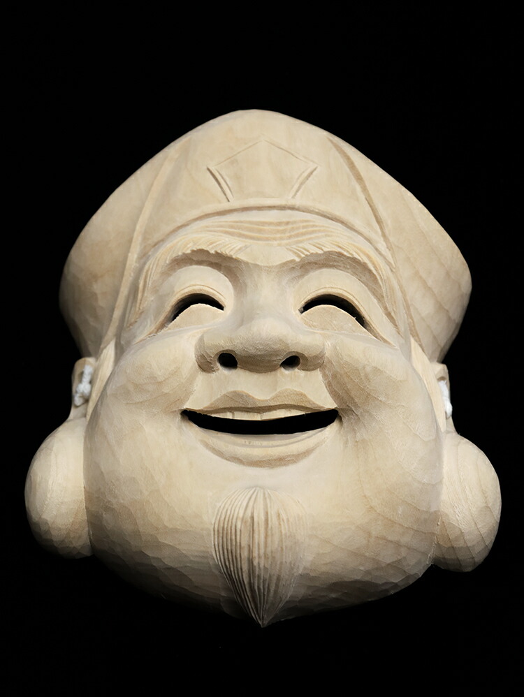 木製の笑顔の能面，大黒 木製の笑顔の能面，大黒 木製の笑顔の能面，大黒