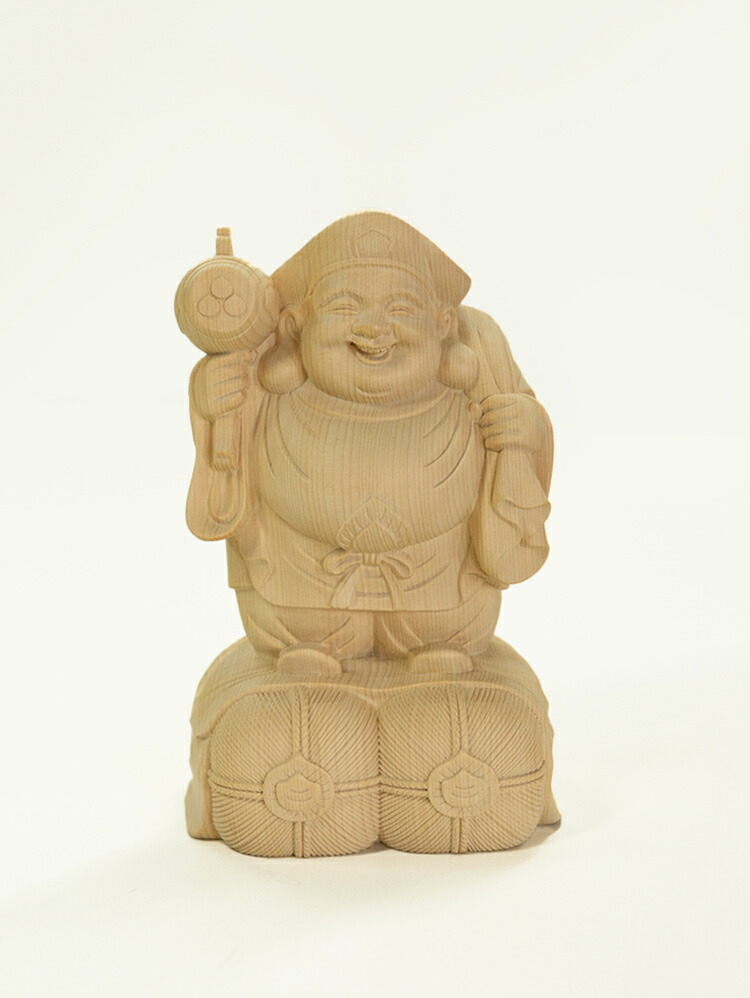 楽天市場】【総高20cm】大黒様 木彫り 置物 一刀彫 / 素材：桧（大黒天