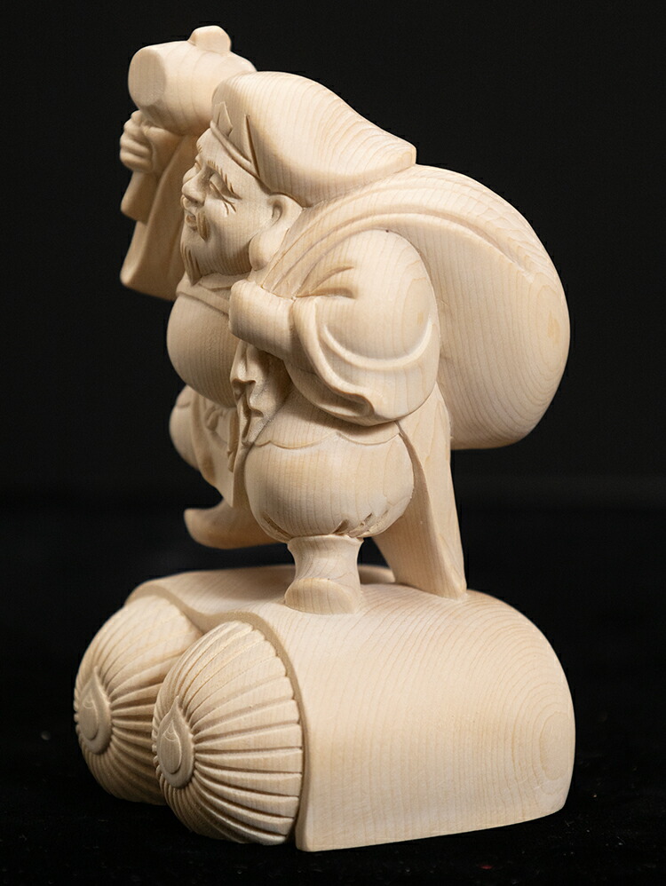 楽天市場】【総高15cm】大黒様 木彫り 置物 仕様：無垢 / 素材：桧