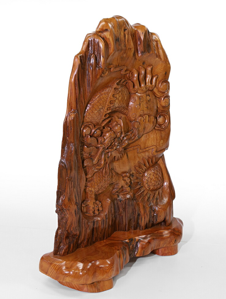 衝立 一刀彫 木彫り彫刻 天然木 間仕切り 和風 オブジェ