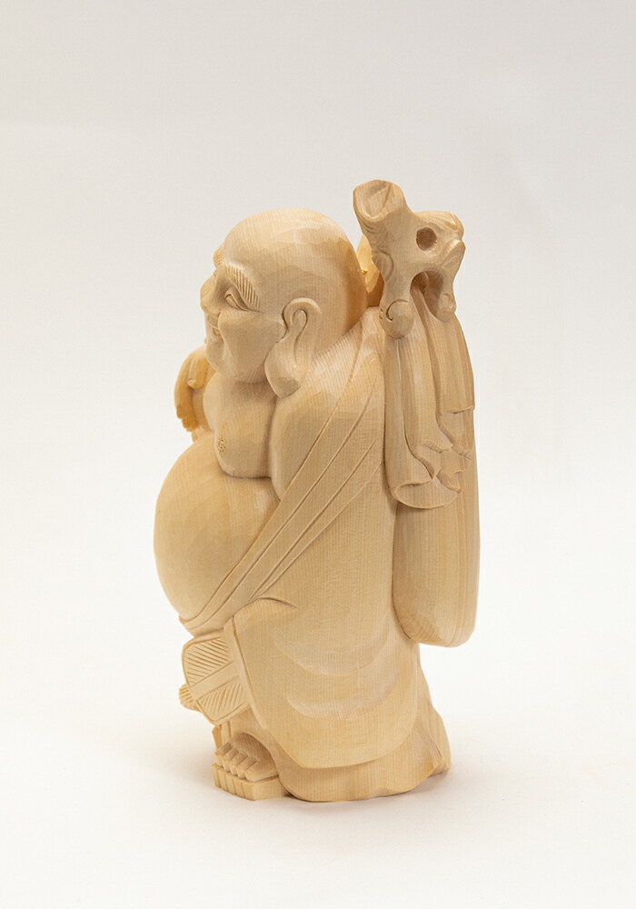 楽天市場】【総高21cm】布袋様 木彫り 置物 仕様：無垢 / 素材：桧