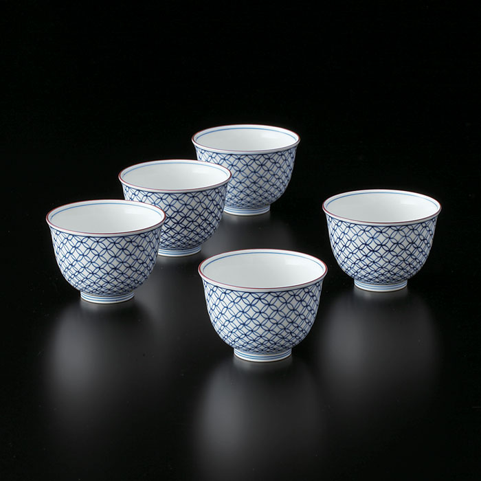 楽天市場】湯呑み茶碗 湯呑茶碗 190ml【5点セット】「 たち吉 染付七宝