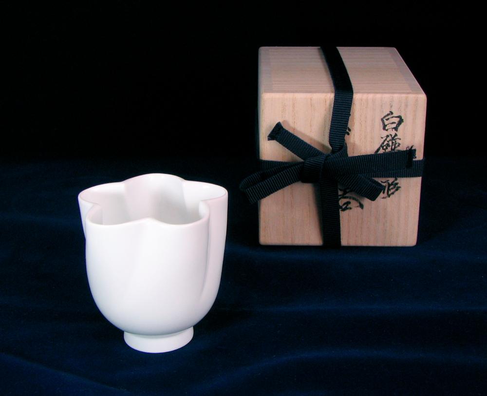 有田焼 人間国宝 井上萬二作 白磁ワインカップセット 有田焼 人間国宝