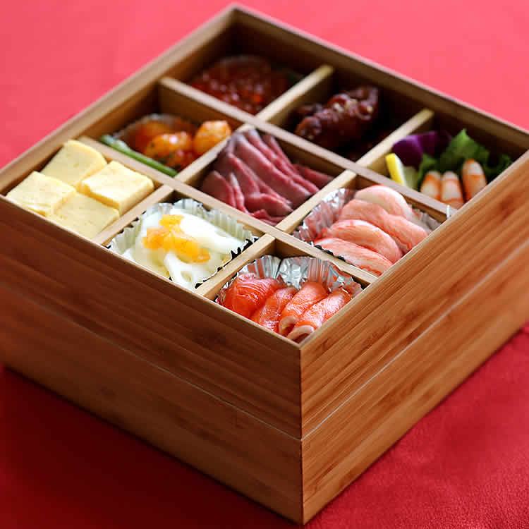 楽天市場】竹二段重箱（井型仕切り） 竹 弁当箱 ランチボックス 2段