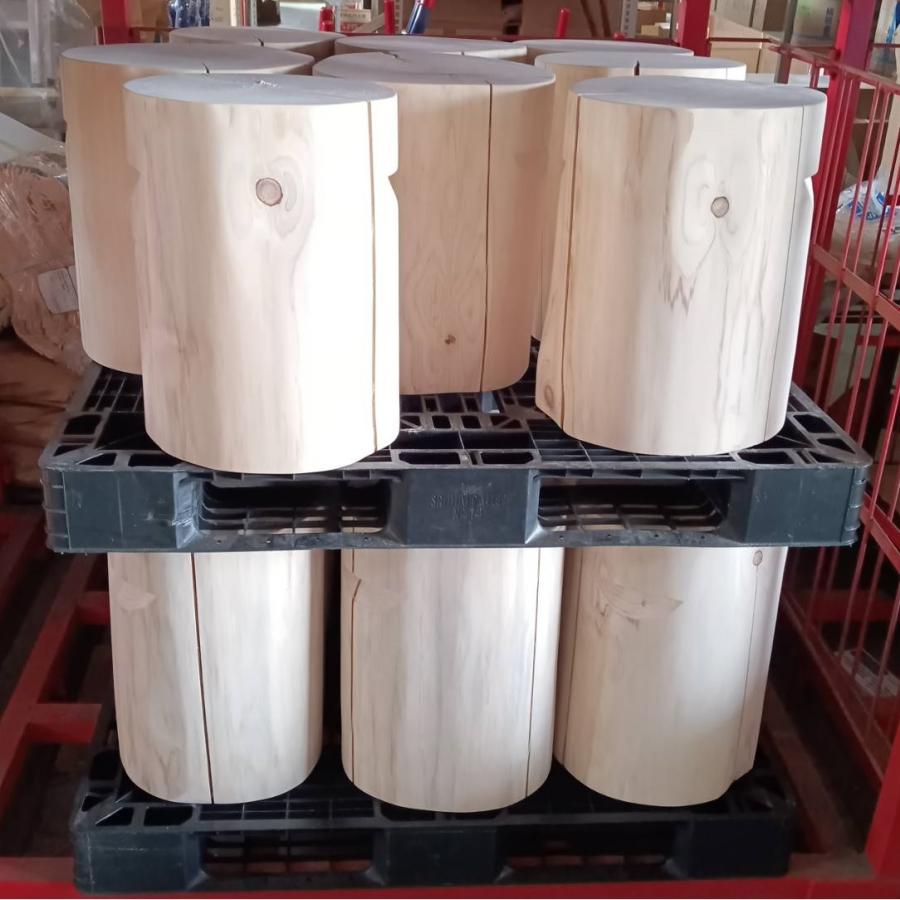 楽天市場】(4脚セット) 特選国産ひのき 丸太椅子 (取手付) 直径約35cm