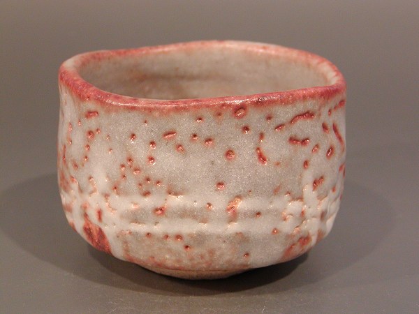 古董】00128⑧志野茶碗 □茶道具□ 佐々木八十二 瑞光窯 鼠志野 茶碗