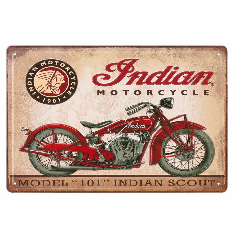 楽天市場】ブリキ看板e インディアンバイク 01 ポスター 絵
