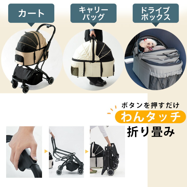 楽天市場】【楽天1位】 折りたたみ わんタッチ 3way ペットカート 分離