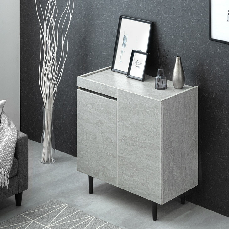 楽天市場】ストーン調 キャビネット サイドボード 傷に強いメラミン天