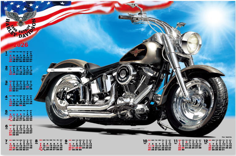 楽天市場】カレンダー ハーレーダビッドソン 不織布カレンダー 2026年