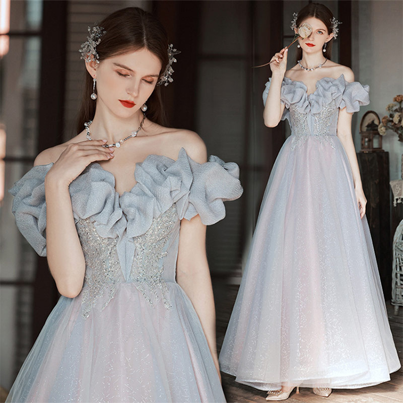 楽天市場】イブニングドレス オフショルダー 発表会ドレス ロング