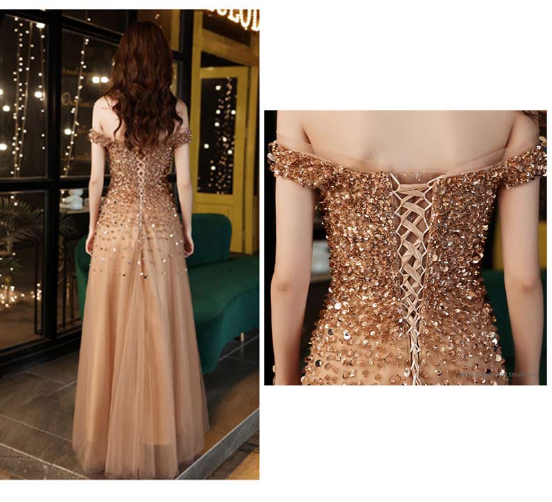 楽天市場】イブニングドレス オフショルダー スパンコール 発表会