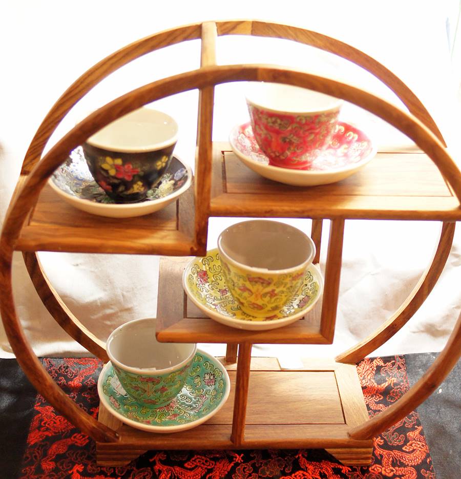 中国景徳鎮 十錦手 金地粉彩万華不落地 ティーセット 中国景徳鎮 十錦