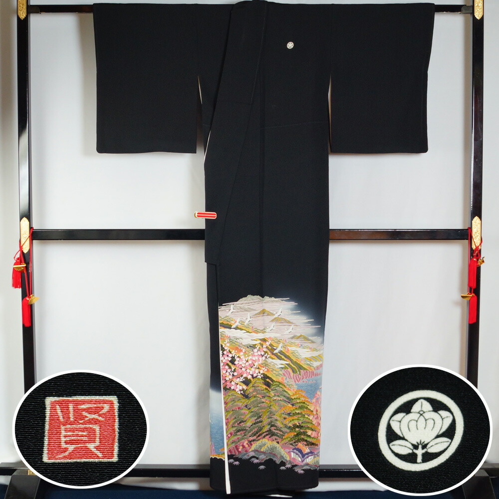 楽天市場】着物セット 本加賀友禅 小林賢一郎 黒留袖・袋帯 2点 セット