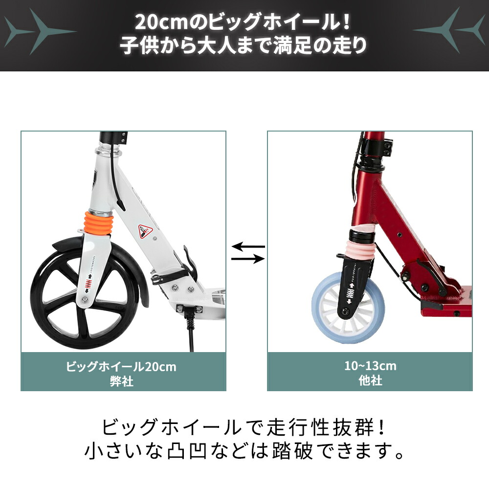 楽天市場】キックボード キックスクーター 折りたたみ 8インチ ビッグ