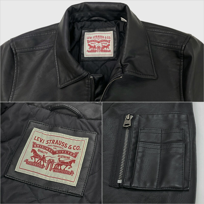 楽天市場】Levi's リーバイス メンズ MA-1スタイル レザージャケット