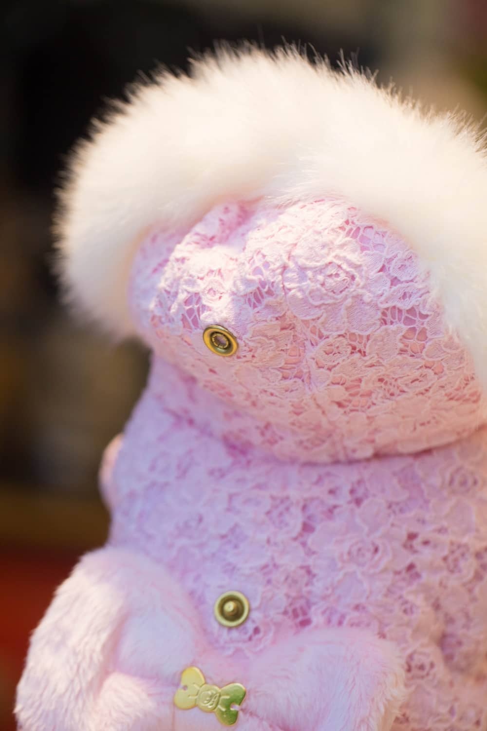 ブルブブ ピンク犬服 ファー襟付きコート S ストア ブルブブ BUL BU-BU