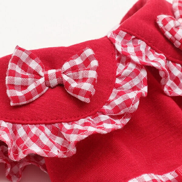 楽天市場】きゃんナナ CanNana レトロいちごギンガムフリルワンピース