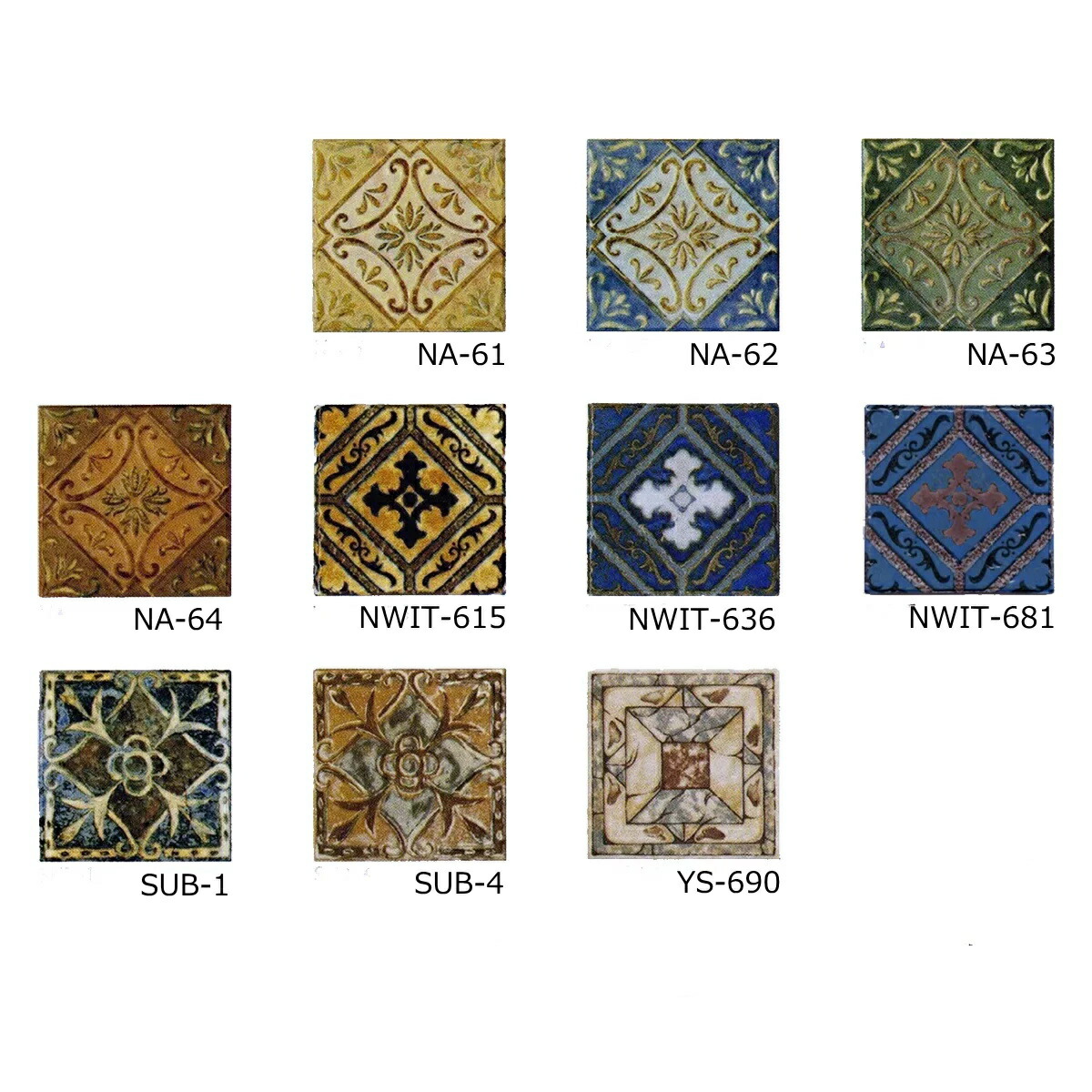 楽天市場】アンティーク デザインタイル 150角 マジョリカ タイル