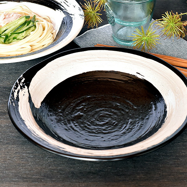 楽天市場】極刷毛 黒 8.0寸つけ麺皿 めん皿 約24.4cm 黒系 中華食器